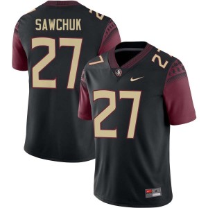 #27 Men Gavin Sawchuk Black College Football Florida State Seminoles University Jersey