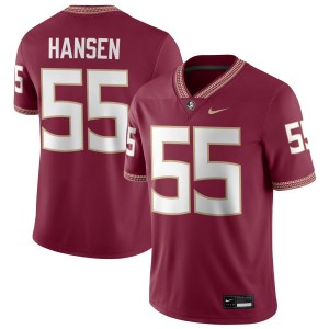 #55 Men Gunnar Hansen Garnet College Football Florida State Seminoles Player Jerseys