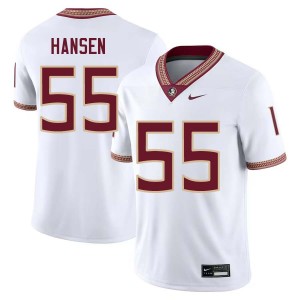 #55 Men Gunnar Hansen White College Football Florida State Seminoles Player Jersey