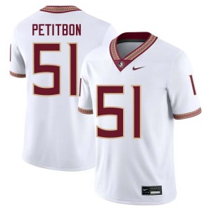#51 Men Luke Petitbon White College Football Florida State Seminoles Limited Jerseys