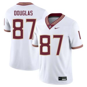 #87 Men Markeston Douglas White College Football Florida State Seminoles Embroidery Jerseys