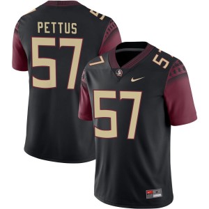 #57 Men Micah Pettus Black College Football Florida State Seminoles Stitched Jersey