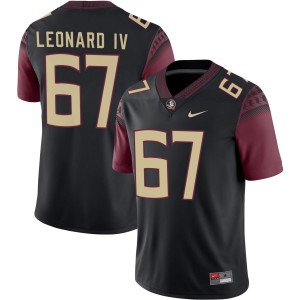 #67 Men Richie Leonard IV Black College Football Florida State Seminoles Stitched Jersey