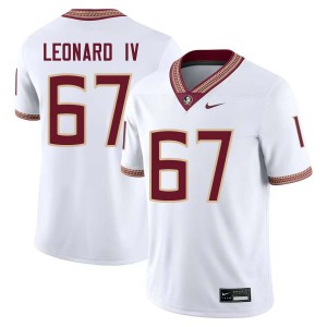 #67 Men Richie Leonard IV White College Football Florida State Seminoles Player Jerseys