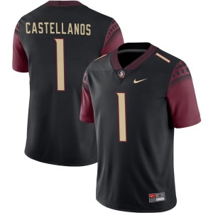 #1 Men Tommy Castellanos Black College Football Florida State Seminoles Official Jersey