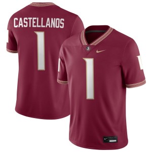 #1 Men Tommy Castellanos Garnet College Football Florida State Seminoles 2025 Jersey