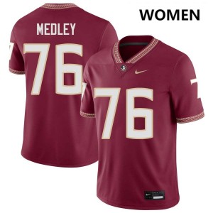 #76 Women Adrian Medley Garnet College Football Florida State Seminoles Replica Jersey