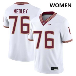 #76 Women Adrian Medley White College Football Florida State Seminoles NCAA Jerseys