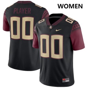 #00 Women Custom Black College Football Florida State Seminoles Official Jersey