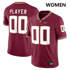 #00 Women Custom Garnet College Football Florida State Seminoles Stitched Jersey