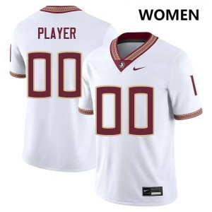 #00 Women Custom White College Football Florida State Seminoles University Jerseys