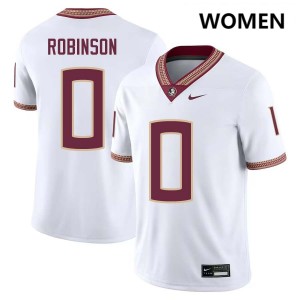 #0 Women Duce Robinson White College Football Florida State Seminoles NCAA Jersey