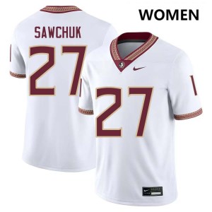 #27 Women Gavin Sawchuk White College Football Florida State Seminoles Limited Jersey