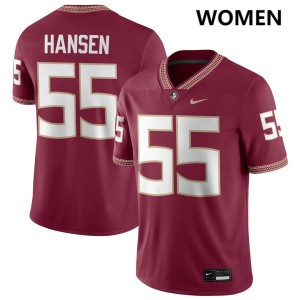 #55 Women Gunnar Hansen Garnet College Football Florida State Seminoles High School Jerseys