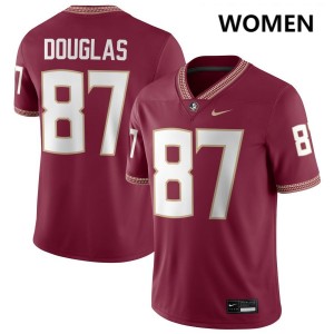 #87 Women Markeston Douglas Garnet College Football Florida State Seminoles 2025 Jerseys