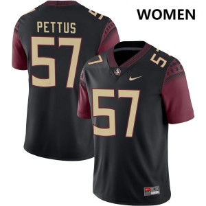 #57 Women Micah Pettus Black College Football Florida State Seminoles 2025 Jersey