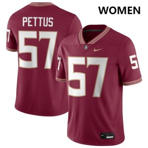 #57 Women Micah Pettus Garnet College Football Florida State Seminoles High School Jersey