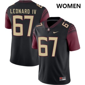 #67 Women Richie Leonard IV Black College Football Florida State Seminoles 2025 Jersey