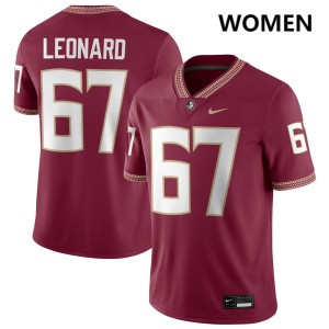 #67 Women Richie Leonard IV Garnet College Football Florida State Seminoles 2025 Jerseys