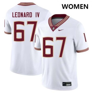 #67 Women Richie Leonard IV White College Football Florida State Seminoles High School Jerseys