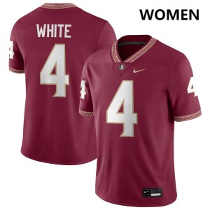 #4 Women Squirrel White Garnet College Football Florida State Seminoles High School Jersey