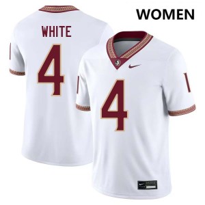 #4 Women Squirrel White White College Football Florida State Seminoles Player Jersey