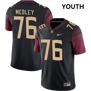 #76 Youth Adrian Medley Black College Football Florida State Seminoles Alumni Jersey