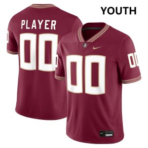 #00 Youth Custom Garnet College Football Florida State Seminoles 2025-26 Jersey