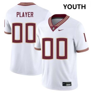 #00 Youth Custom White College Football Florida State Seminoles Limited Jerseys
