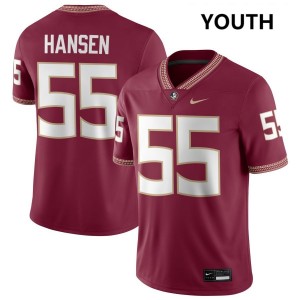 #55 Youth Gunnar Hansen Garnet College Football Florida State Seminoles Stitched Jerseys