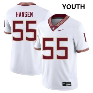 #55 Youth Gunnar Hansen White College Football Florida State Seminoles Alumni Jersey
