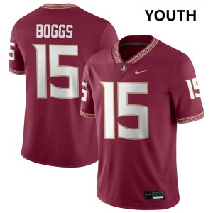#15 Youth Jayvan Boggs Garnet College Football Florida State Seminoles 2025 Jerseys