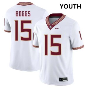 #15 Youth Jayvan Boggs White College Football Florida State Seminoles Official Jerseys