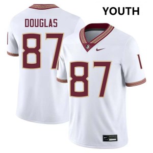 #87 Youth Markeston Douglas White College Football Florida State Seminoles Game Jerseys
