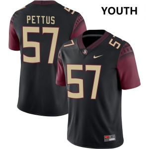 #57 Youth Micah Pettus Black College Football Florida State Seminoles 2025 Jersey