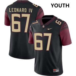 #67 Youth Richie Leonard IV Black College Football Florida State Seminoles Alumni Jersey
