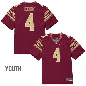 #4 Dalvin Cook Garnet Youth Game Alumni Florida State Seminoles Stitched Jersey