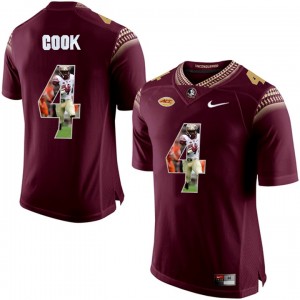 Dalvin Cook Florida State Seminoles Stitched Jersey Red #4 Limited Football Printing Portrait 