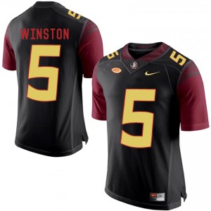 Florida State Seminoles #5 Jameis Winston Black Alternate Stitched Football Stitched Jersey