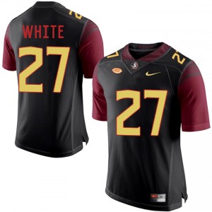 Stitched Black Alternate Football #27 Marquez White Florida State Seminoles Stitched Jersey