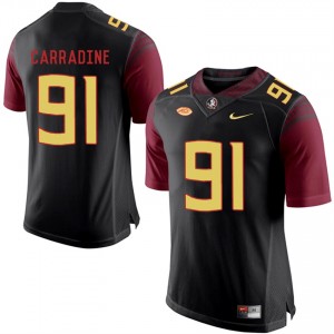 S-3XL Football Tank Carradine Florida State Seminoles #91 Alternate Black School Stitched Stitched Jersey