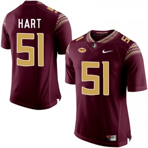 #51 Bobby Hart Florida State Seminoles Stitched Jersey Limited Garnet School Stitched Football 