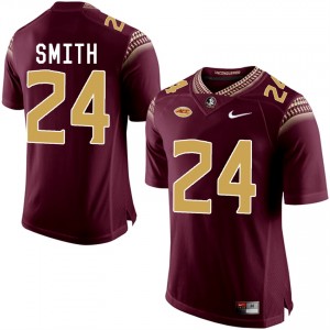 #24 Terrance Smith Florida State Seminoles Stitched Jersey Limited Garnet School Stitched Football 