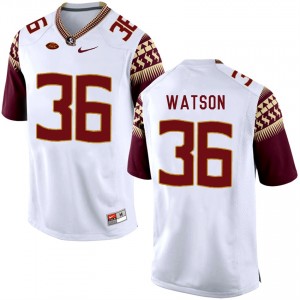 #36 Dekoda Watson White Away School Stitched Football Florida State Seminoles Stitched Jersey