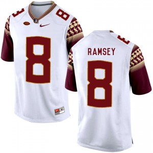 School Stitched White Away Football #8 Jalen Ramsey Florida State Seminoles Stitched Jersey