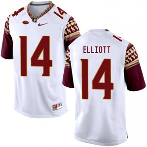 #14 Javien Elliott Florida State Seminoles Stitched Jersey Away White School Stitched Football 