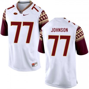 Florida State Seminoles Roderick Johnson #77 Away School Stitched Football Stitched Jersey - White