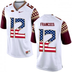 Florida State Seminoles Deondre Francois #12 Men's Limited 2017 US Flag Football Stitched Jersey - White