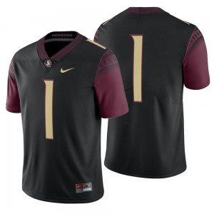 Men's Florida State Seminoles Stitched Jersey Black #1 Game Football 