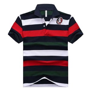 Stripe Team Logo Men's Black/Red/White Florida State Seminoles Performance Polo